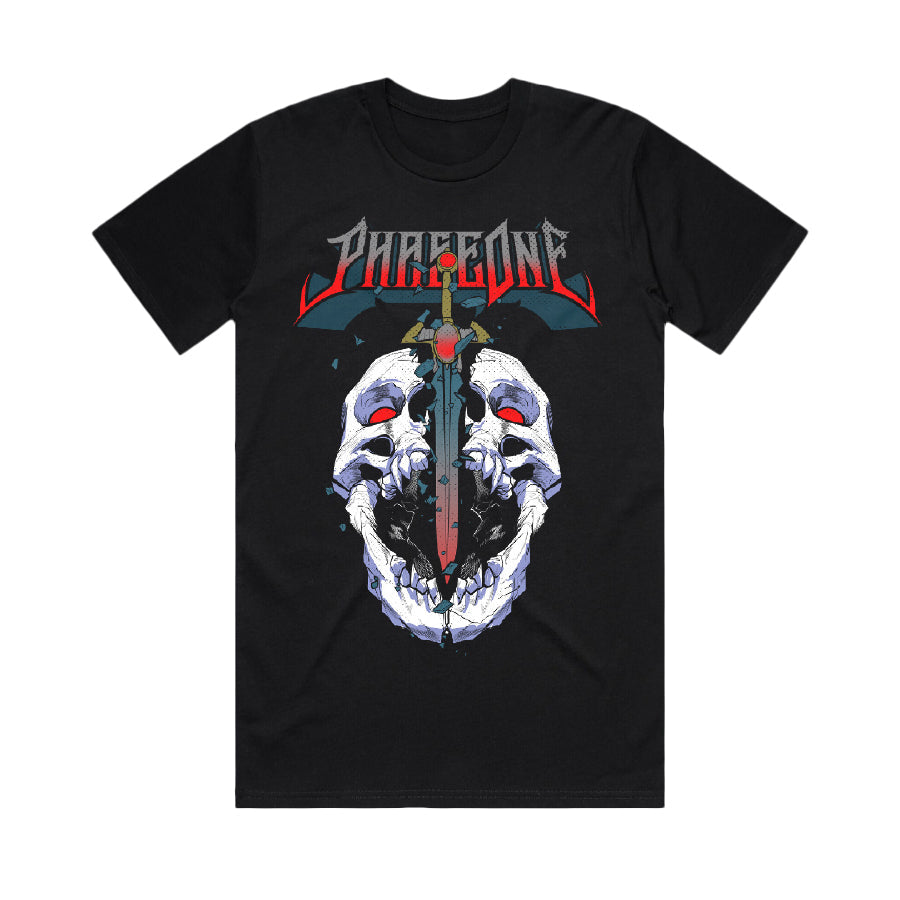 PhaseOne - Smashed Skull - Black Tee