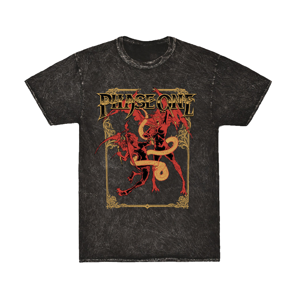 PhaseOne - Harpies - Black Mineral Wash Tee