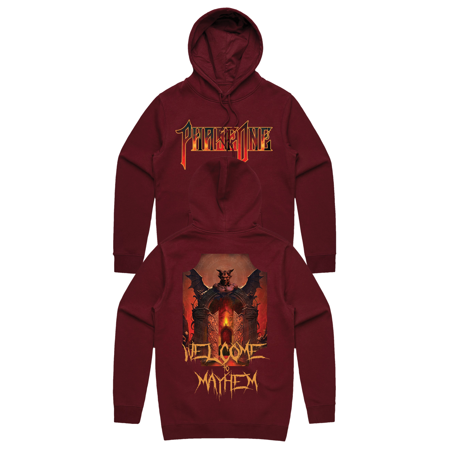 PhaseOne - Welcome To Mayhem - Maroon Hoodie