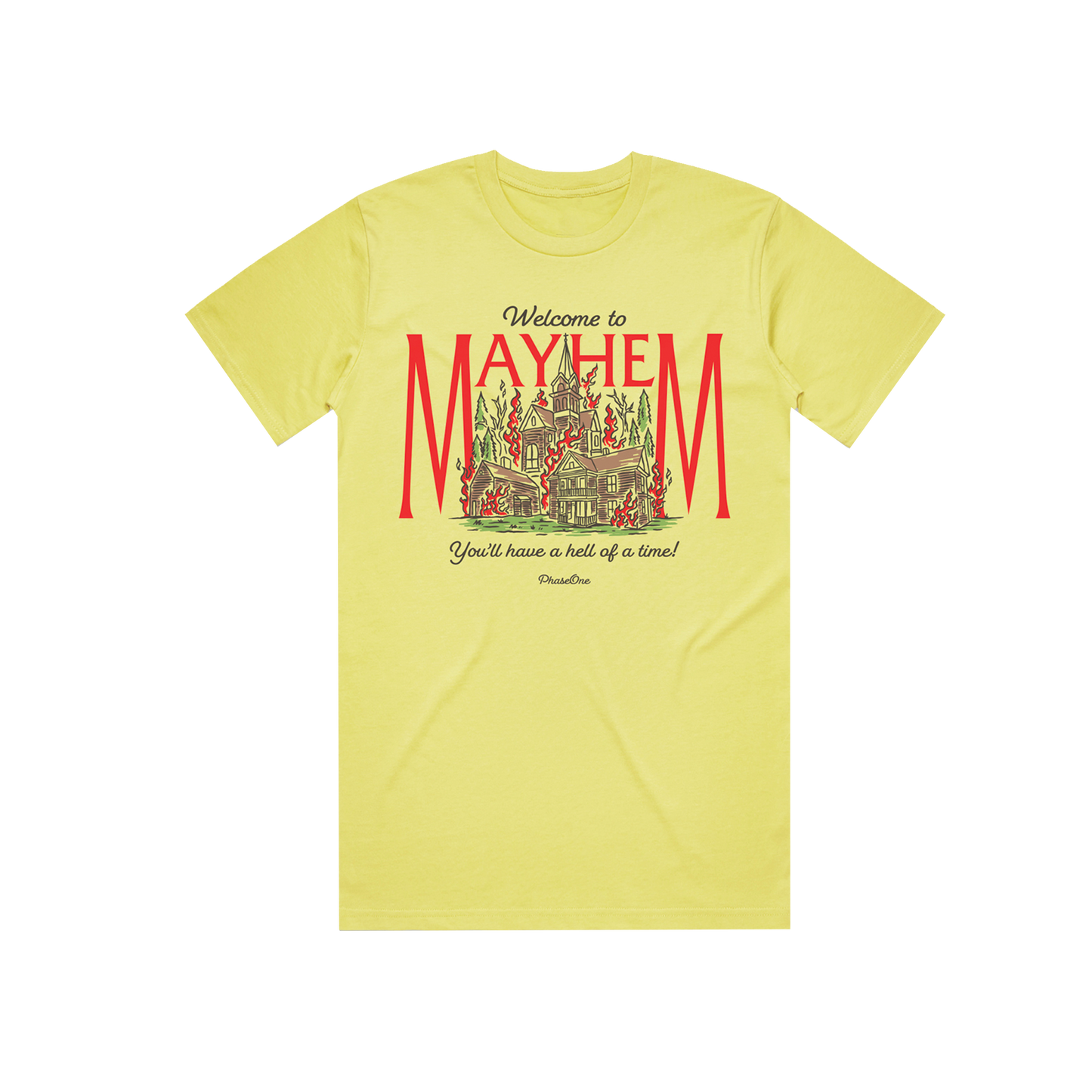 PhaseOne - Welcome To Mayhem - Yellow Tee