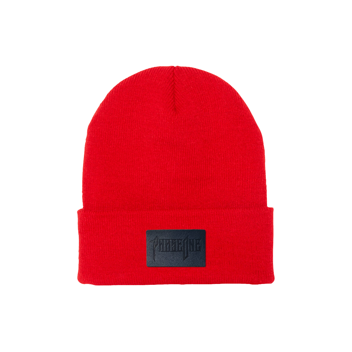PhaseOne - Leather Patch Beanie - Red