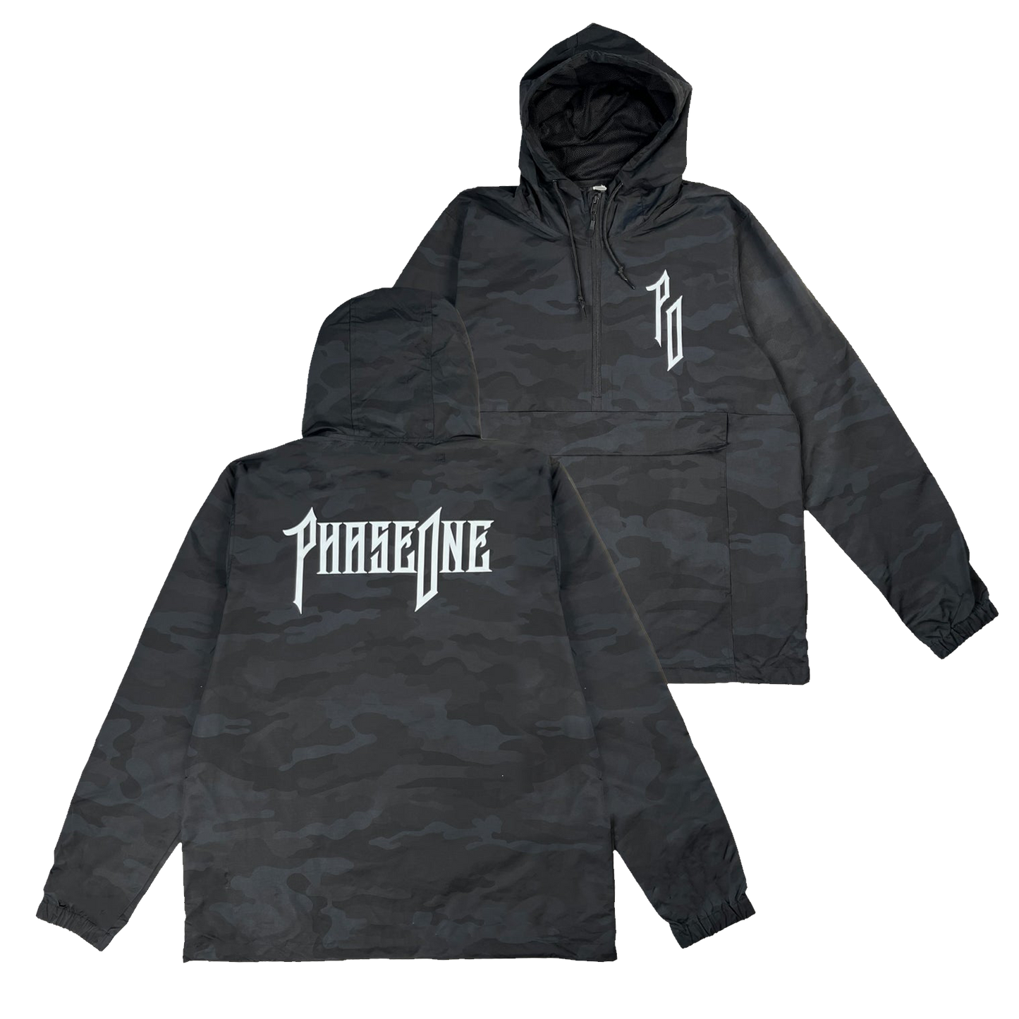 PhaseOne - Black Camo Roadman Jacket (Waterproof Pullover)