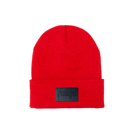 PhaseOne - Leather Patch Beanie - Red